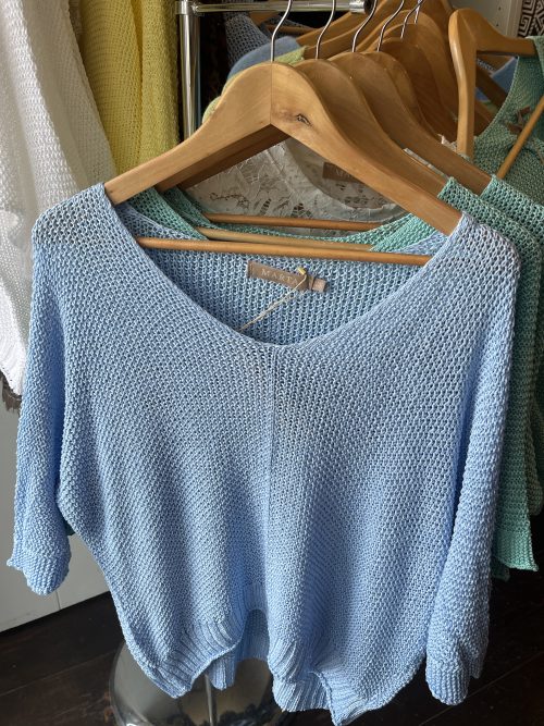Lightweight knit in cornflower blue